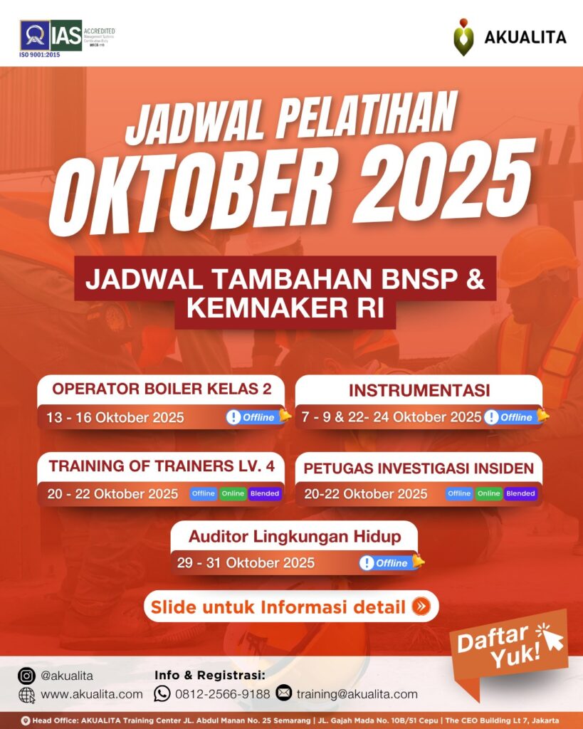 Poster Jadwal Pelatihan Tambahan BNSP & Kemnaker bulan OKTOBER