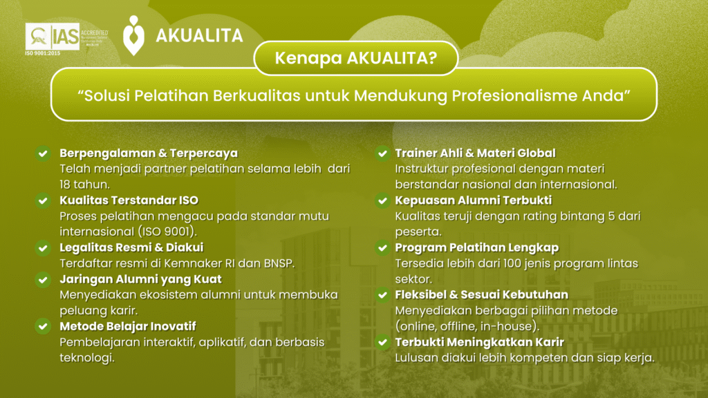 Poster Alasan Kamu Perlu Memilih AKUALITA BNSP Lingkungan