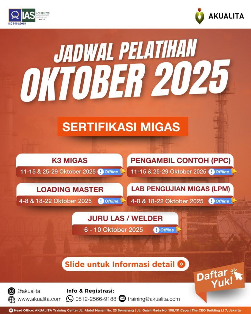 Poster Jadwal Pelatihan Migas bulan OKTOBER
