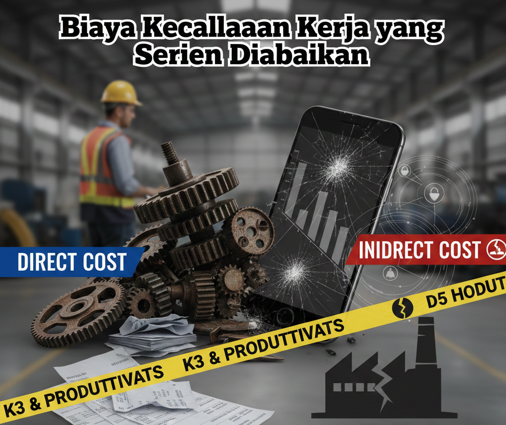 Ilustrasi biaya kecelakaan kerja dan kerugian perusahaan.