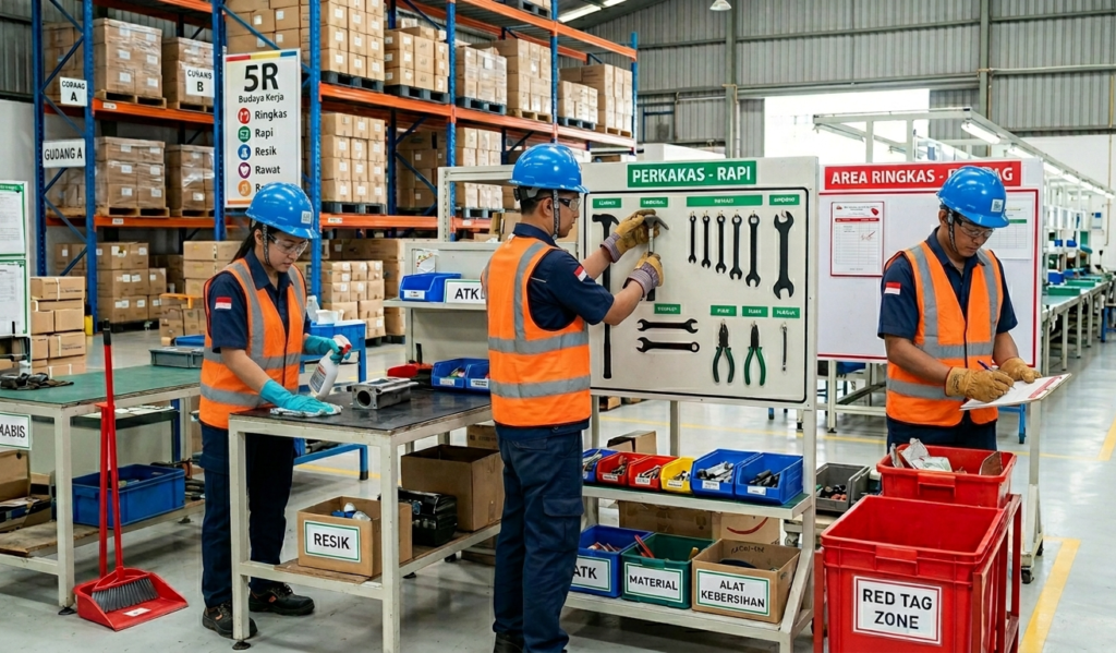 konsep 5R 5S di tempat kerja dengan visual management