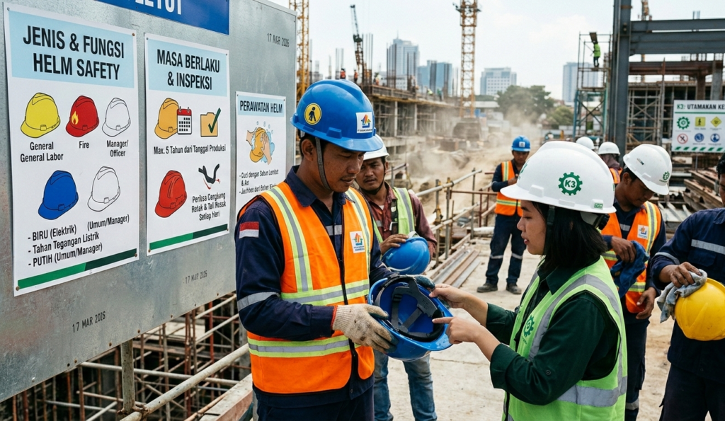 helm safety proyek konstruksi sesuai standar K3