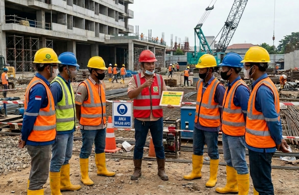 penyampaian materi P5M keselamatan kerja kepada pekerja