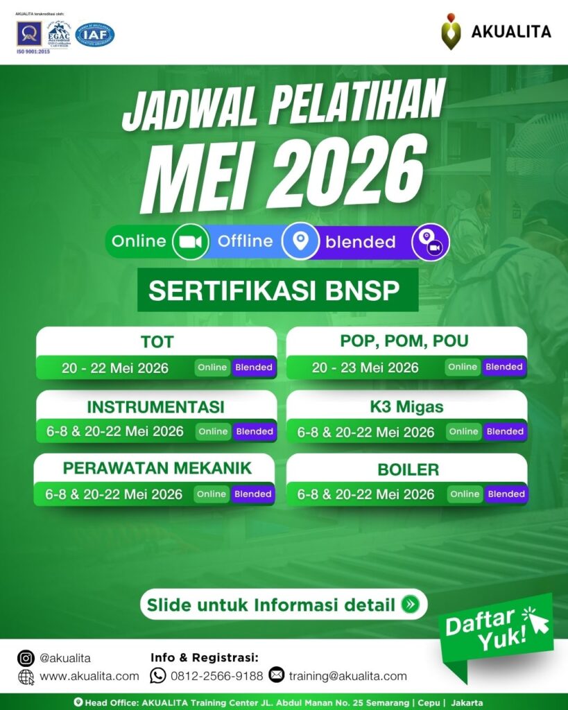 Jadwal Pelatihan Mei 2026 BNSP AKUALITA