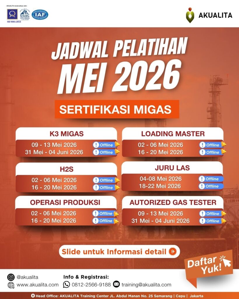 Jadwal Pelatihan Mei 2026 MIGAS CEPU AKUALITA