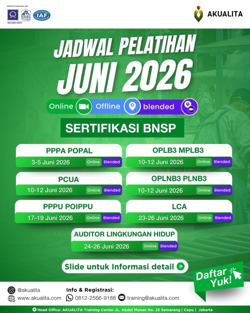 Jadwal Pelatihan Juni 2026 BNSP AKUALITA